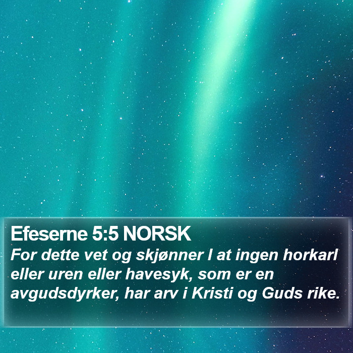 Efeserne 5:5 NORSK Bible Study