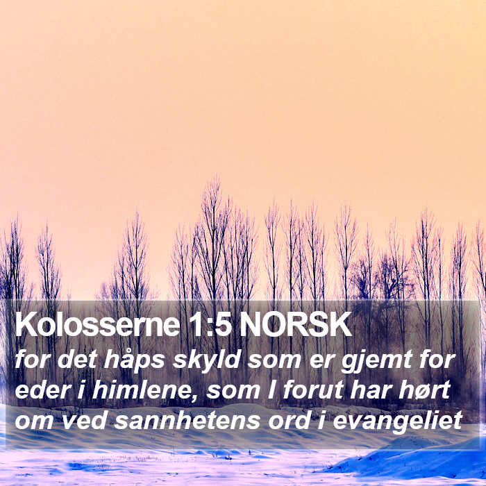 Kolosserne 1:5 NORSK Bible Study