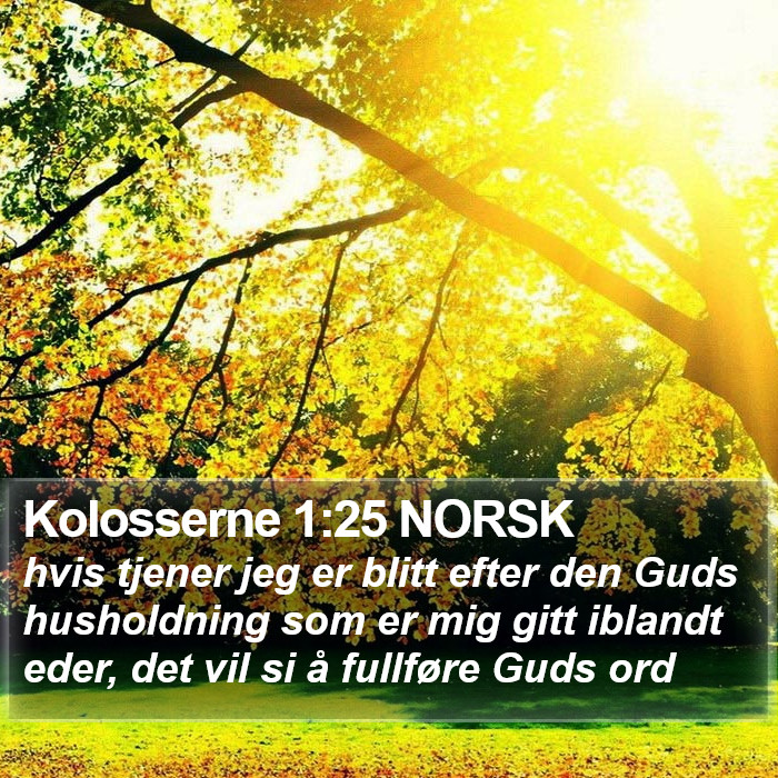 Kolosserne 1:25 NORSK Bible Study