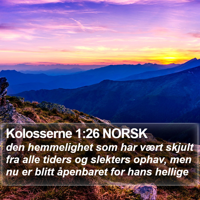 Kolosserne 1:26 NORSK Bible Study