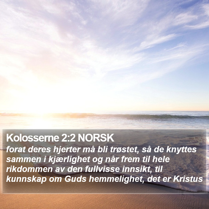 Kolosserne 2:2 NORSK Bible Study