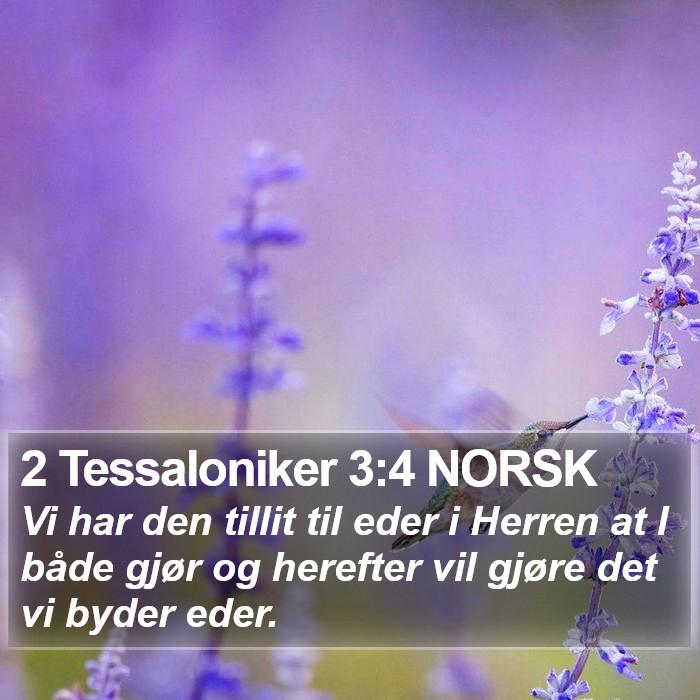 2 Tessaloniker 3:4 NORSK Bible Study