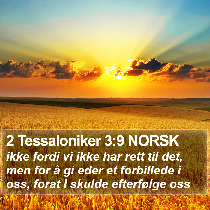 2 Tessaloniker 3:9 NORSK Bible Study