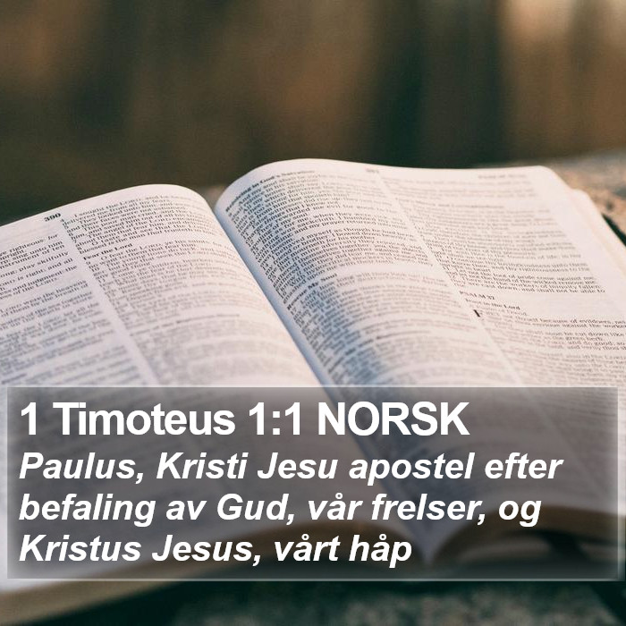 1 Timoteus 1:1 NORSK Bible Study