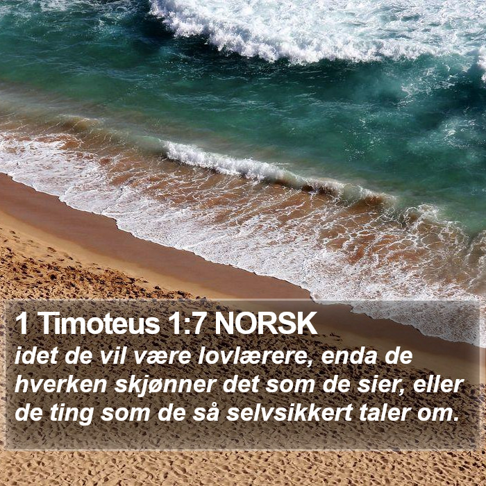 1 Timoteus 1:7 NORSK Bible Study