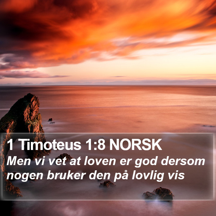 1 Timoteus 1:8 NORSK Bible Study