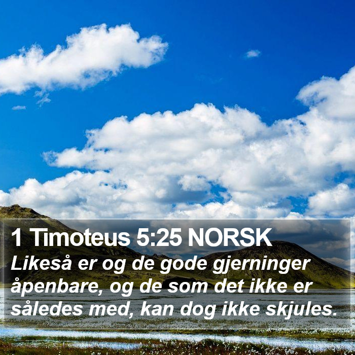 1 Timoteus 5:25 NORSK Bible Study