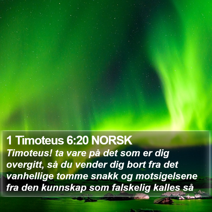 1 Timoteus 6:20 NORSK Bible Study