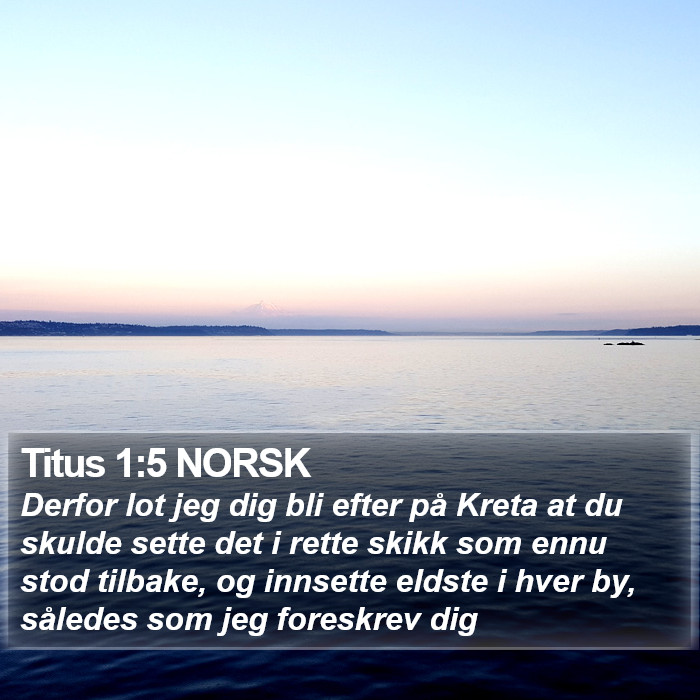 Titus 1:5 NORSK Bible Study