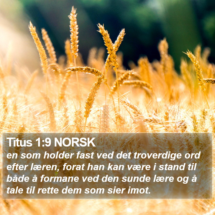 Titus 1:9 NORSK Bible Study