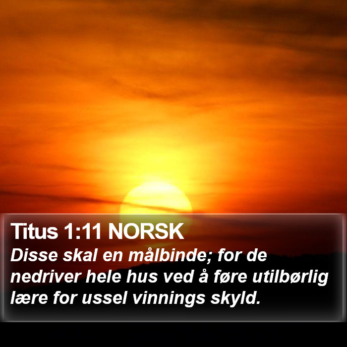 Titus 1:11 NORSK Bible Study