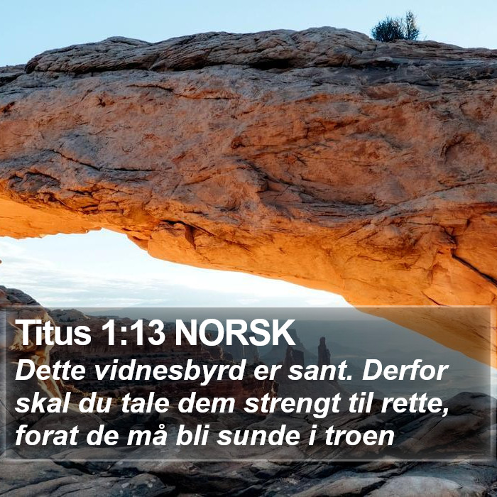 Titus 1:13 NORSK Bible Study