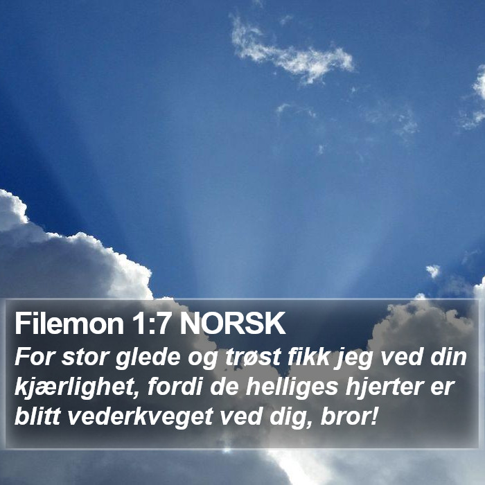 Filemon 1:7 NORSK Bible Study