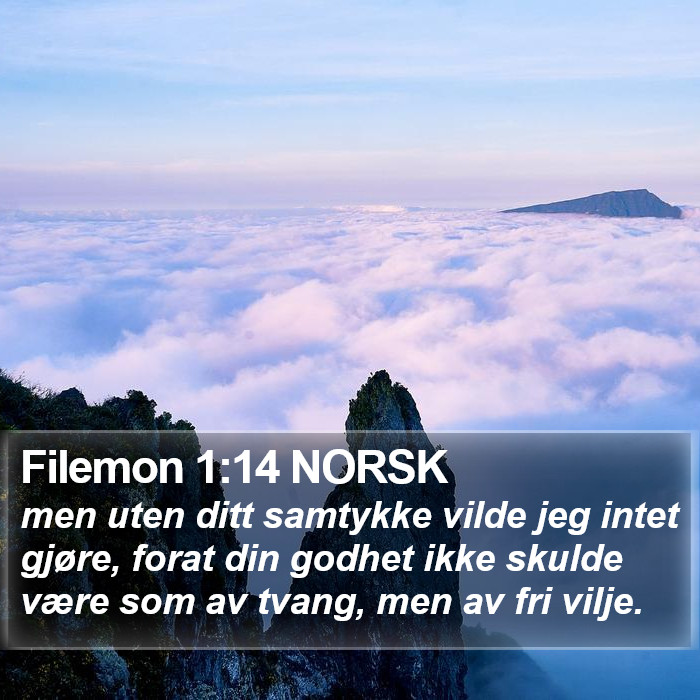 Filemon 1:14 NORSK Bible Study