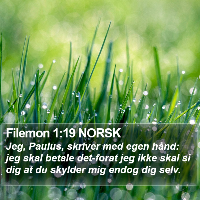 Filemon 1:19 NORSK Bible Study