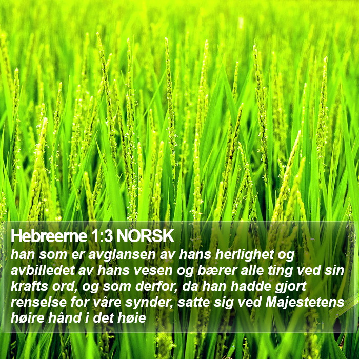 Hebreerne 1:3 NORSK Bible Study