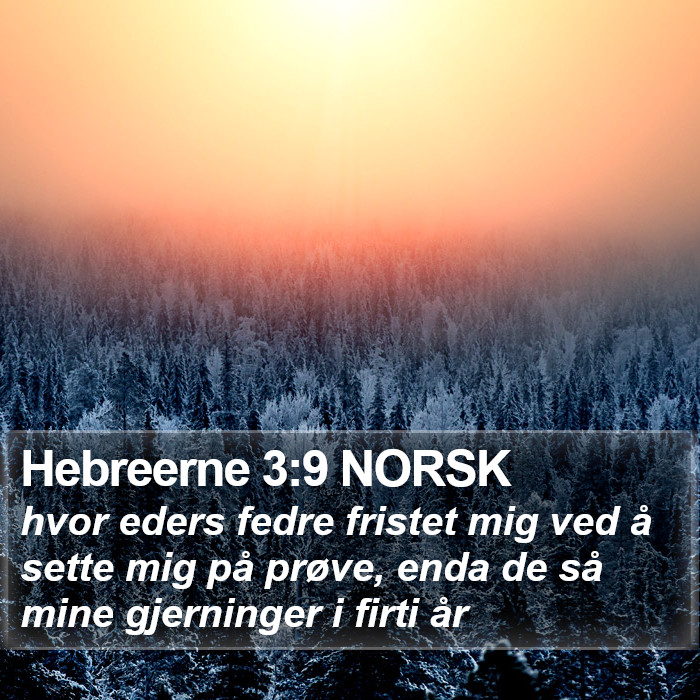 Hebreerne 3:9 NORSK Bible Study