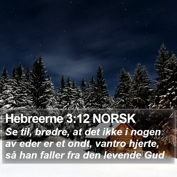 Hebreerne 3:12 NORSK Bible Study