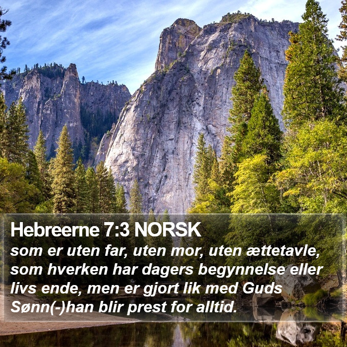 Hebreerne 7:3 NORSK Bible Study