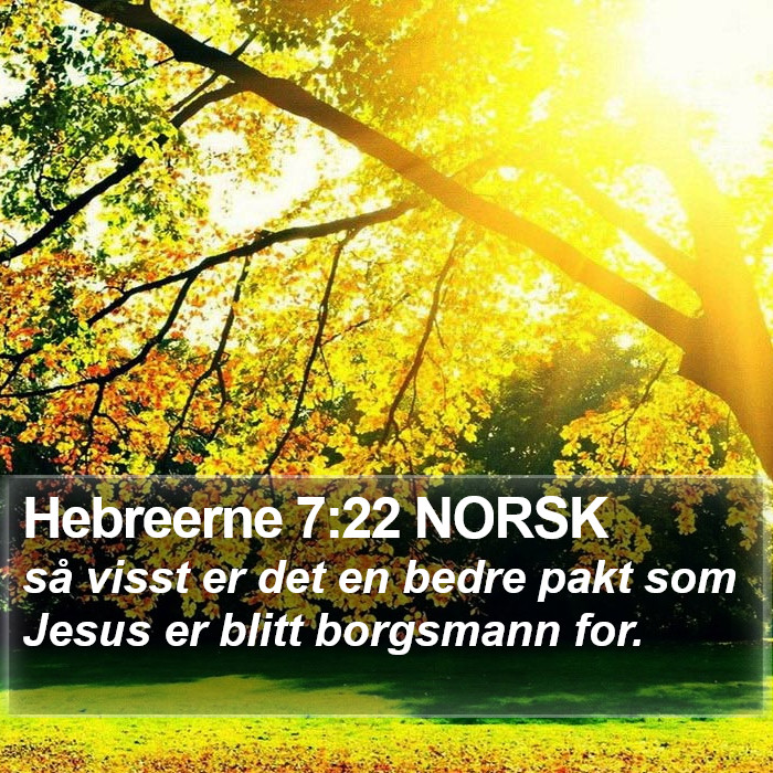 Hebreerne 7:22 NORSK Bible Study