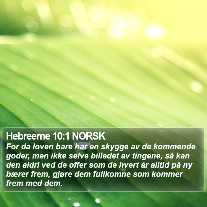 Hebreerne 10:1 NORSK Bible Study