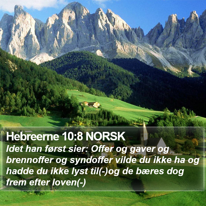 Hebreerne 10:8 NORSK Bible Study