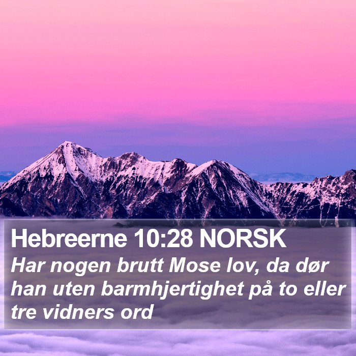 Hebreerne 10:28 NORSK Bible Study