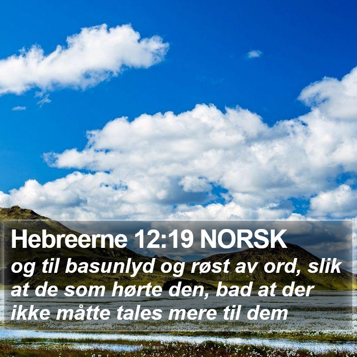 Hebreerne 12:19 NORSK Bible Study