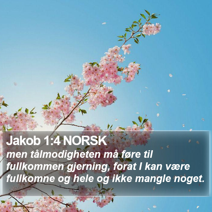 Jakob 1:4 NORSK Bible Study