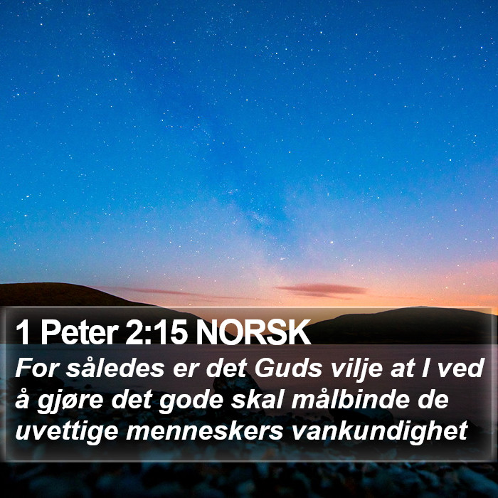 1 Peter 2:15 NORSK Bible Study