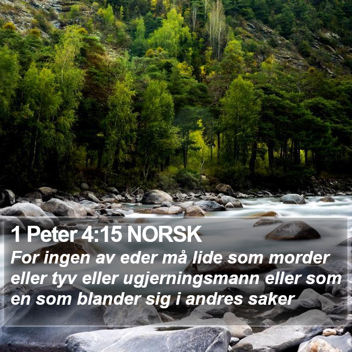 1 Peter 4:15 NORSK Bible Study