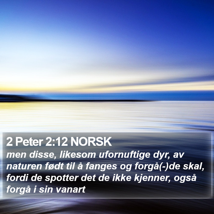 2 Peter 2:12 NORSK Bible Study