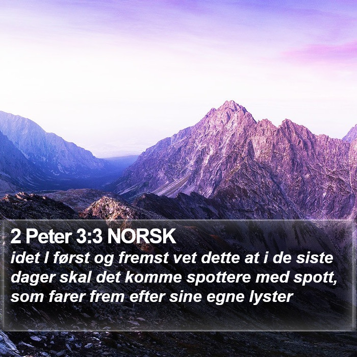 2 Peter 3:3 NORSK Bible Study