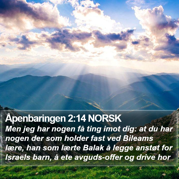 Åpenbaringen 2:14 NORSK Bible Study