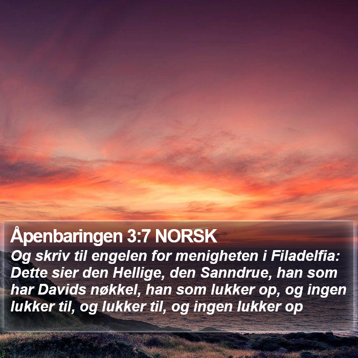 Åpenbaringen 3:7 NORSK Bible Study