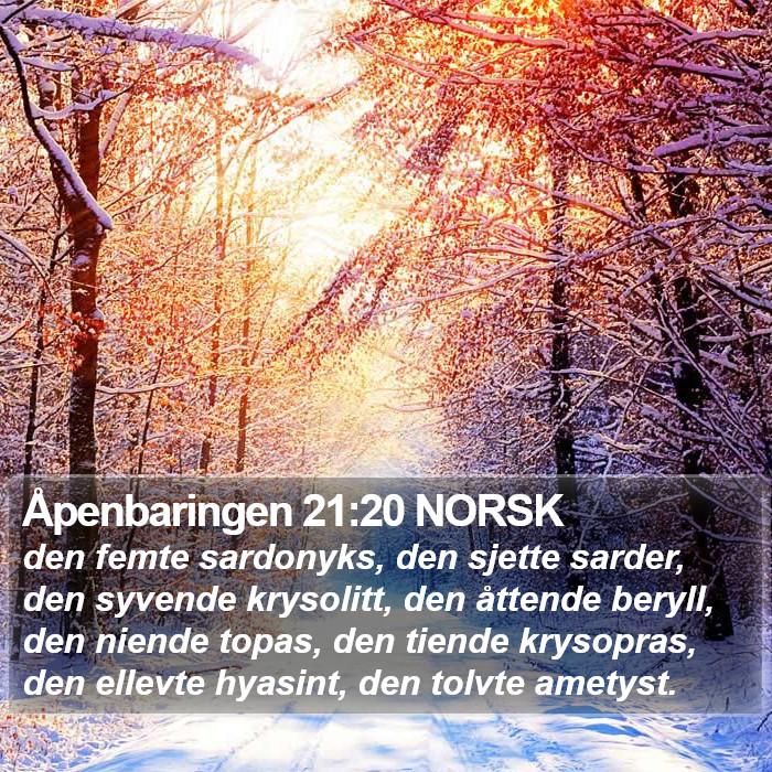 Åpenbaringen 21:20 NORSK Bible Study