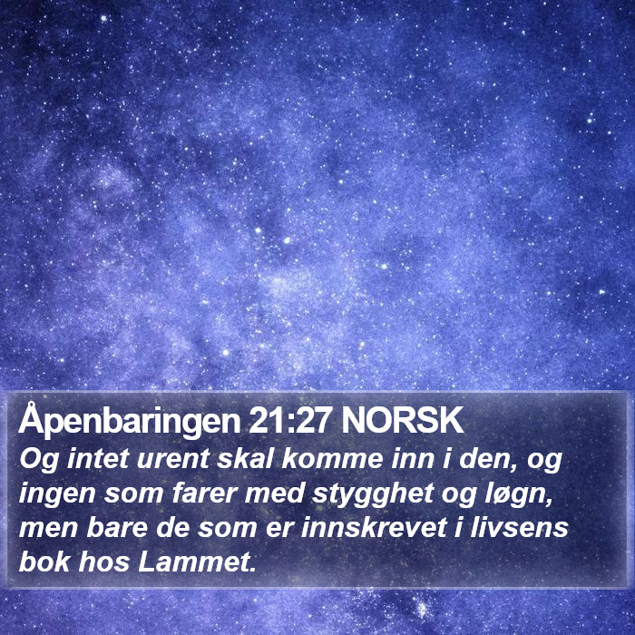 Åpenbaringen 21:27 NORSK Bible Study